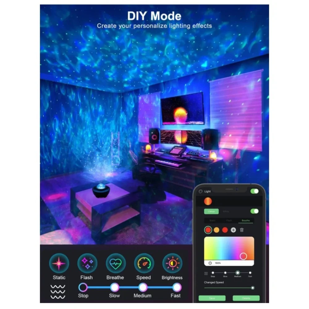 Galaxy Night Light Projector, with Remote Control&Music Speaker & More